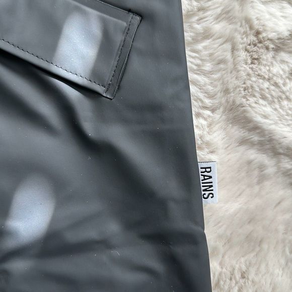 Rains Unisex Waterproof Long Reflective Jacket in Black - Picture 10 of 11